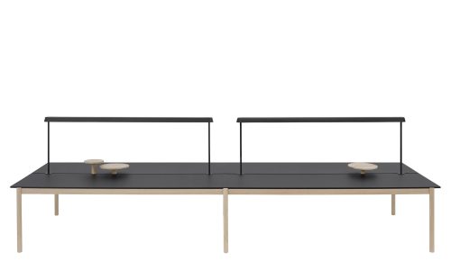 Linear-system-table-config-2-black-laminate-oak-w-accessories-lighting-Muuto-5000x3750-hi-res